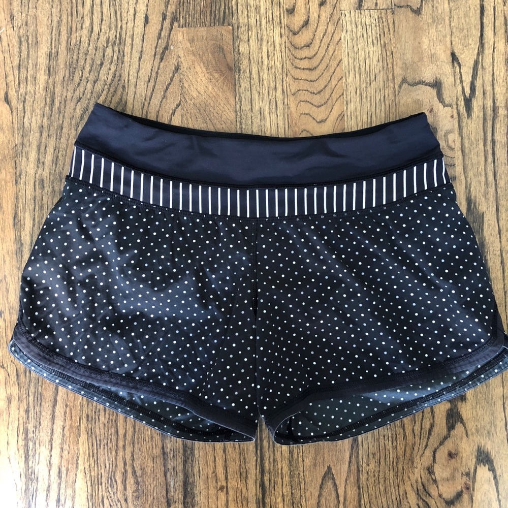 Lululemon Run Speed Shorts Black Polka Dot
